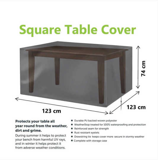 Garden Woven Table Cover 123 x 123 x 74cm