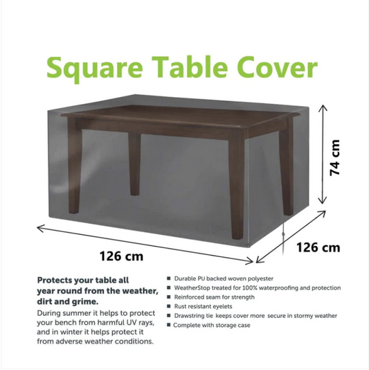 Garden Woven Table Cover 126 x 126 x 74cm