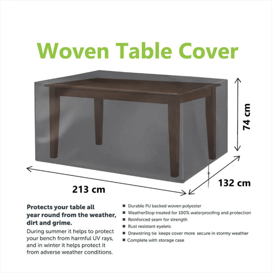 Garden Woven Table Cover 213 x 132 x 74cm