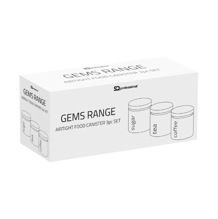 Gems Airtight Food Canister Set 3 Piece Axinite 10 x 12 cm