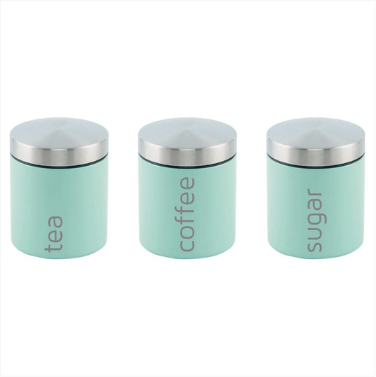 Gems Airtight Food Canister Set 3 Piece Seafoam 10 x 12 cm