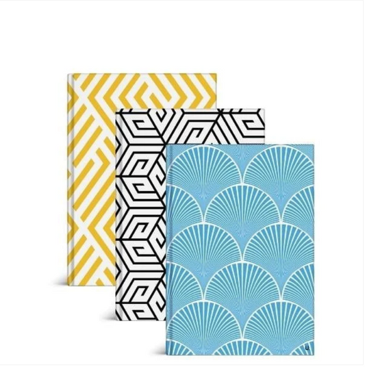 Geo A5 Hardback Notebook School Assorted Designs