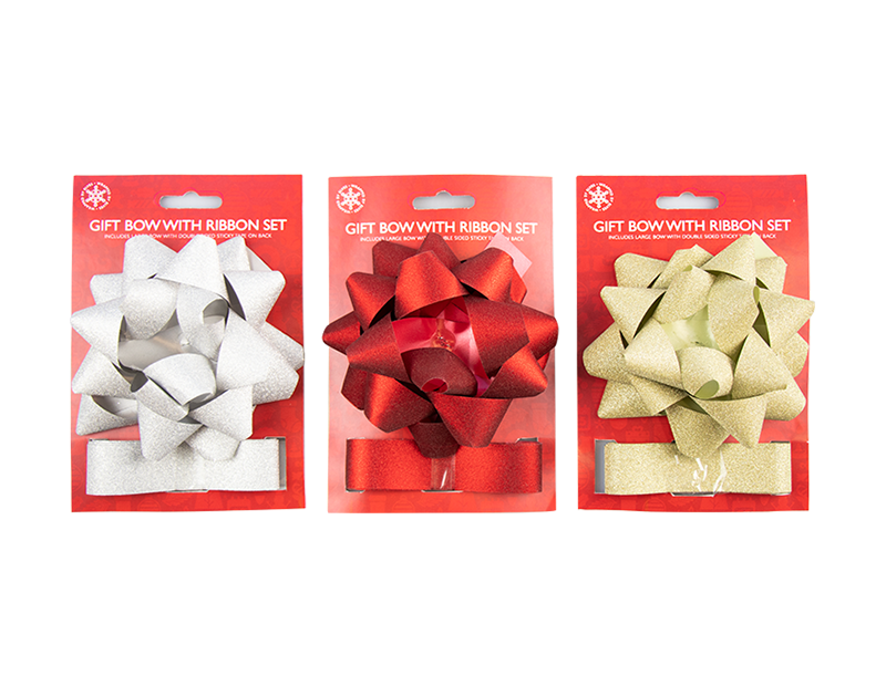 Gift Bow With Ribbon Set