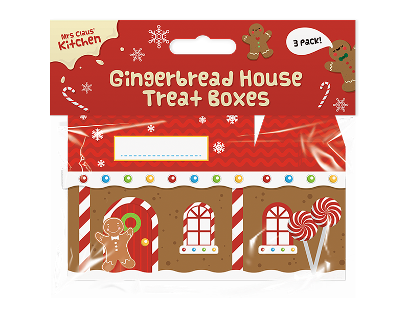 Gingerbread House Treat Boxes 3pk