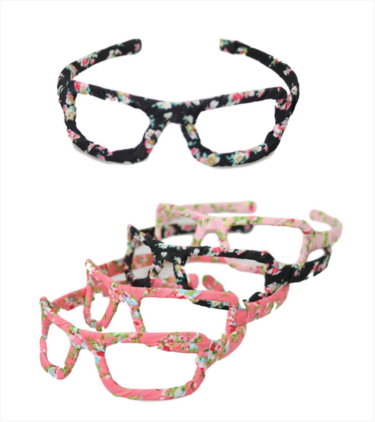 Girls Fancy Fabric Stylish Hair Head Band Glasses Design Assorted Colours