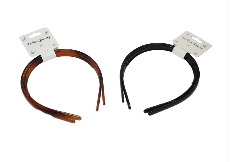 Girls Fancy Stylish Hair Head Band Braided Design 1.3cm Pack of 2 Assorted Colours