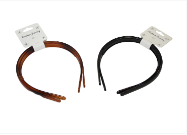 Girls Fancy Stylish Hair Head Band Plain Design 1.3cm Pack of 2 Assorted Colours