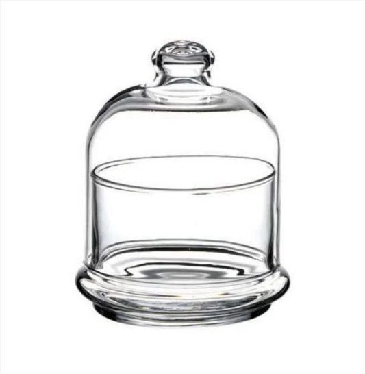 Glass Basic Service Plate/Butter Dish Serving Plate With Dome Lid 220ml