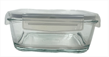 Glass Container With Plastic Lid Household Use Kitchen 1150cc