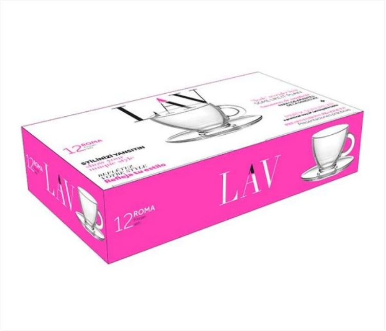 Glass Espresso Coffee Cup with Saucers 95cc Set of 12