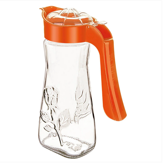 Glass Juice Water Jug in Box 1500cc Plastic Handle