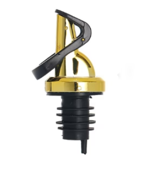 Glass Oil and Vinegar Bottle with Coloured Label 500 ml Gold Plastic Stopper Assorted Designs