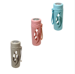 Glass / Plastic Water Bottle Flask with Strap 21 x 7 cm