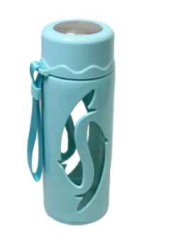 Glass / Plastic Water Bottle Flask with Strap 21 x 7 cm