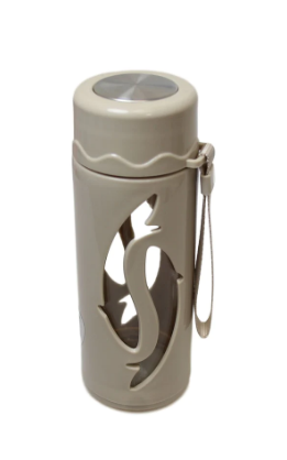 Glass / Plastic Water Bottle Flask with Strap 21 x 7 cm