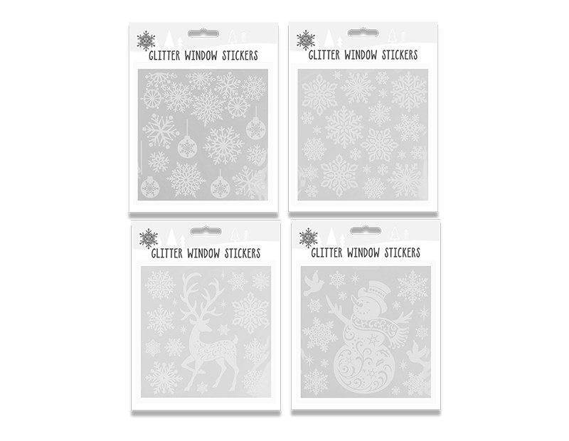 Glitter Christmas Window Stickers