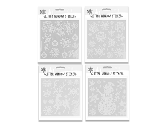 Glitter Christmas Window Stickers
