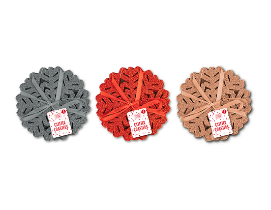 Glitter Felt Coasters 4 Pack