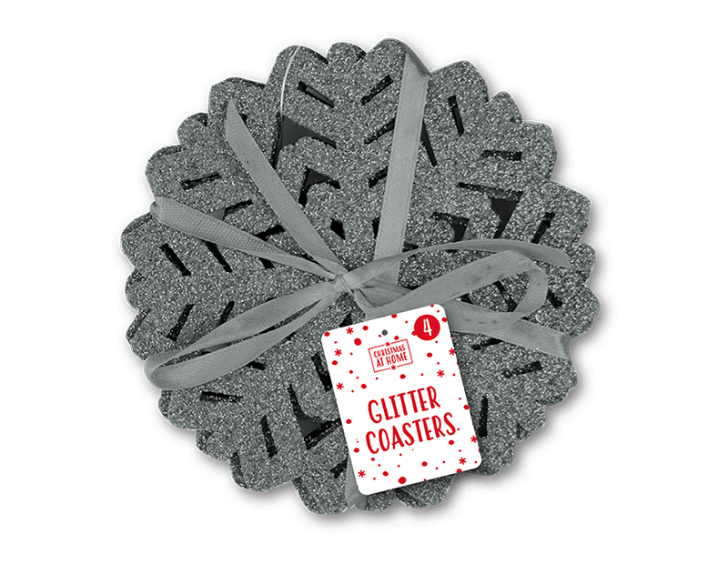 Glitter Felt Coasters 4 Pack