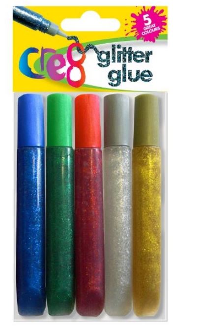 Glitter Glue, 5pk Assorted