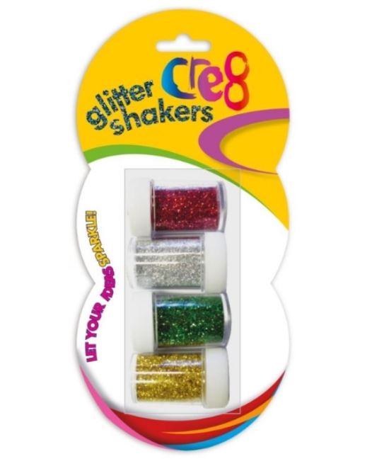 Glitter Shakers, 4pk Assorted