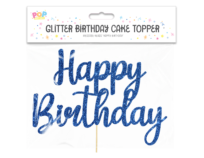 Glitter Happy Birthday Cake Topper