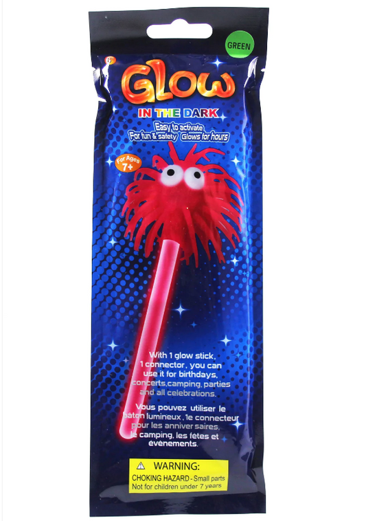 Glow In The Dark Easy Activate Glow Stick With Soft Squidgy Ball Green