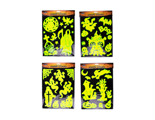 Glow In The Dark Halloween Window Stickers