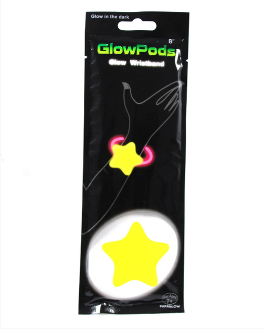 Glow Pods Glowing Neon Girls Ladies Party Wristband Glowing STAR Shape 8''