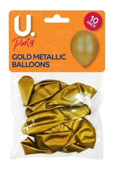 Gold Metallic Balloons, 10pk