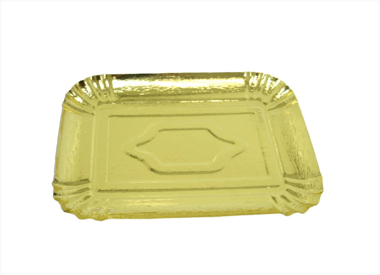 Gold Plated Paper Chrome Party Celebrations Disposable Plates 3 Pack Gold 24.5 x 19cm