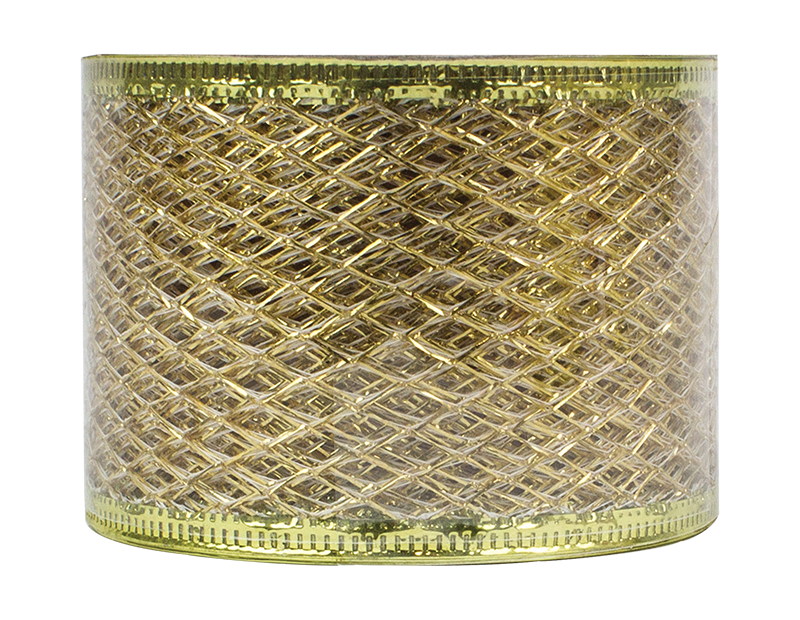 Gold Christmas Wired Ribbon 5cm x 2.75m (With PDQ)