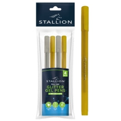Gold & Silver Glitter Gel Pens 4pk