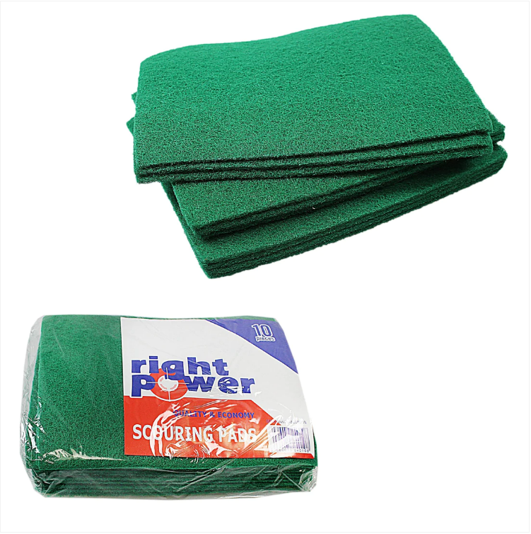 Green Scourer Pads Pack Of 10 Kitchen Use