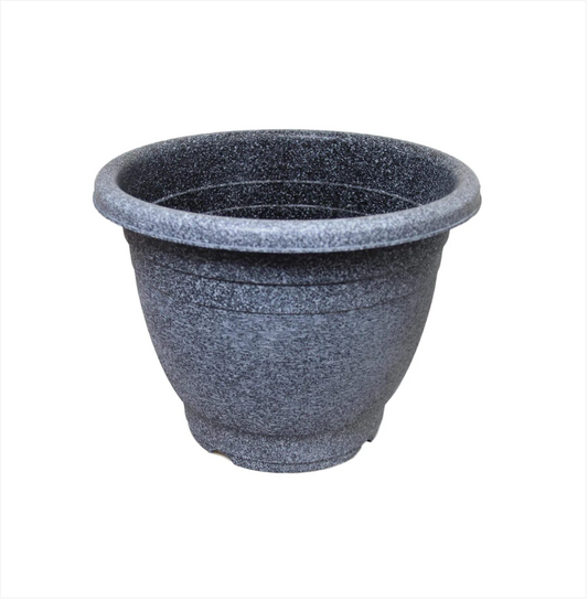 Grey Stone Style Indoor Outdoor Plastic Plant Pot 31cm x 24.5cm