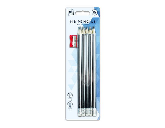 HB Pencils & Sharpener - 10 Pack