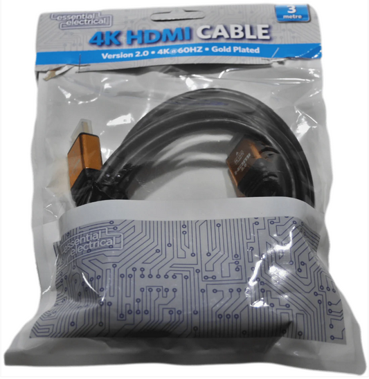 HDMI Cable 3 Metre Length 4K DIY Electrical Fittings Gold Plated