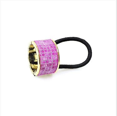 Hair Bobble Tie Band Rubber Band with Clip Assorted Designs and Colours