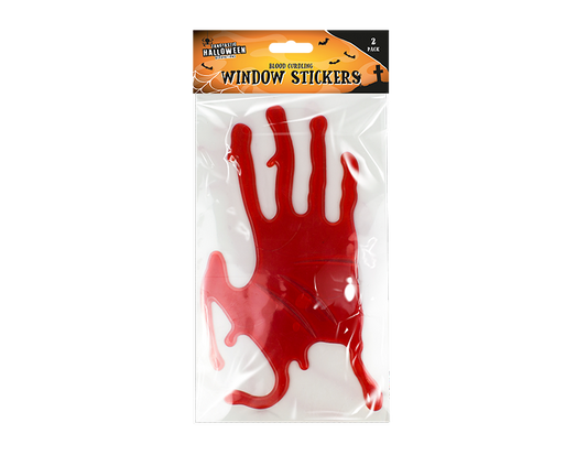 Halloween Bloody Hands Gel Window Stickers - 2 Pack