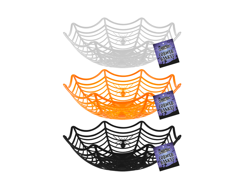 Halloween Cobweb Party Basket 25cm