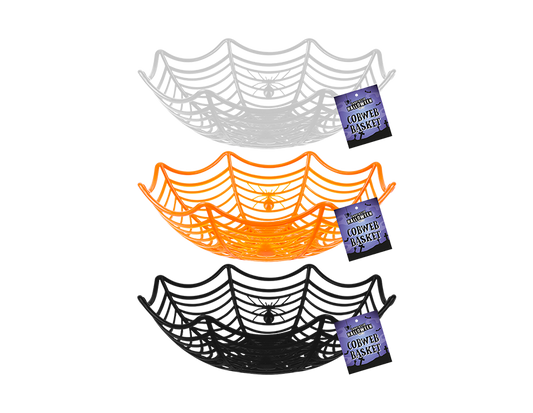 Halloween Cobweb Party Basket 25cm