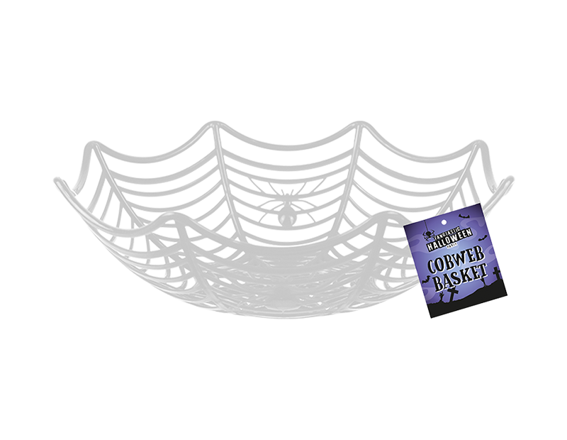 Halloween Cobweb Party Basket 25cm