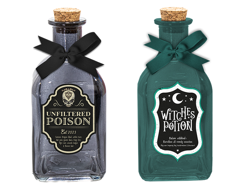 Halloween Glass Decorative Potion Bottles