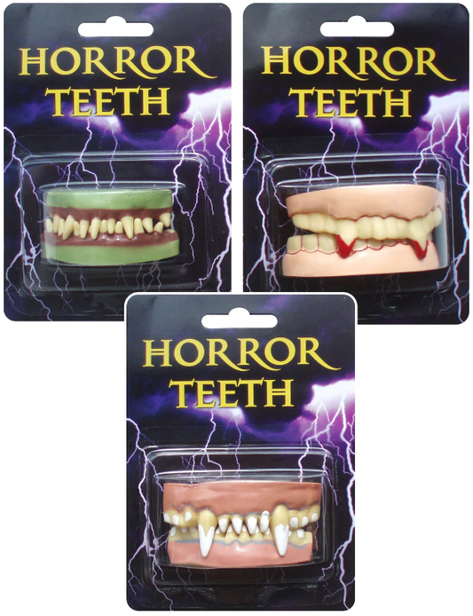 Halloween Horror Teeth Fancy Dress Dental False Fake Costume Teeth Prop 3 Assorted Styles