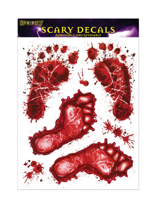 Halloween Scary Festive Blood Decal Stickers Bloody Prints Window Stickers