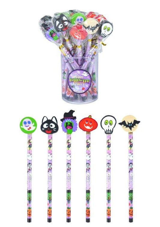 Halloween Themed Eraser Rubber Topped Pencil Assorted Designs