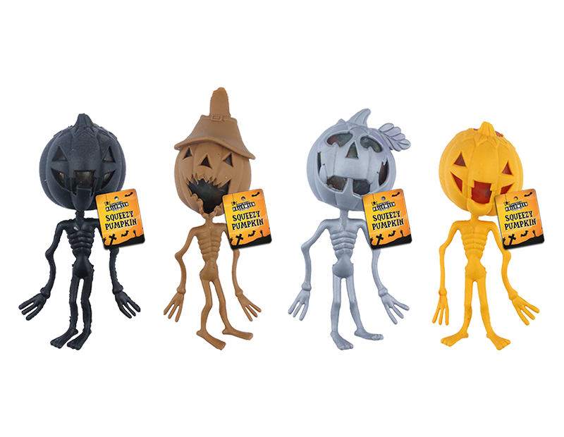 Halloween Squeeze Pumpkin Toy with Beads PDQ