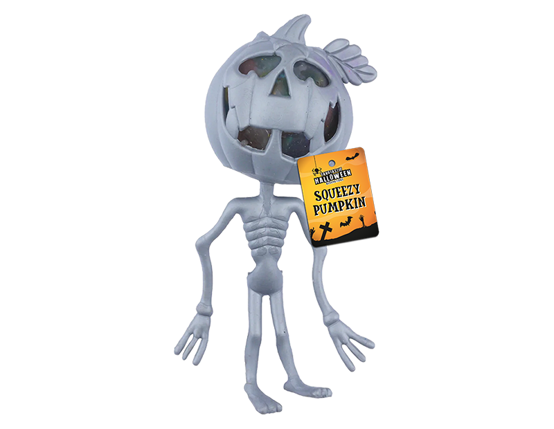 Halloween Squeeze Pumpkin Toy with Beads PDQ