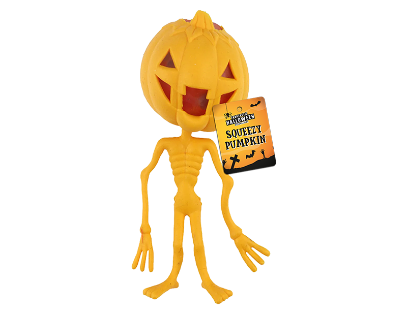 Halloween Squeeze Pumpkin Toy with Beads PDQ