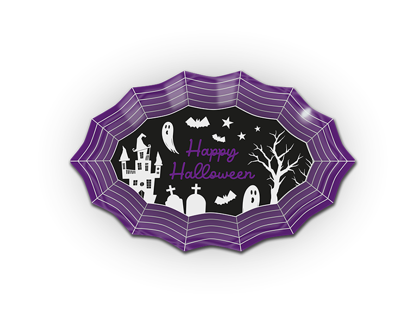 Halloween Web Shaped Plastic Serving Plate